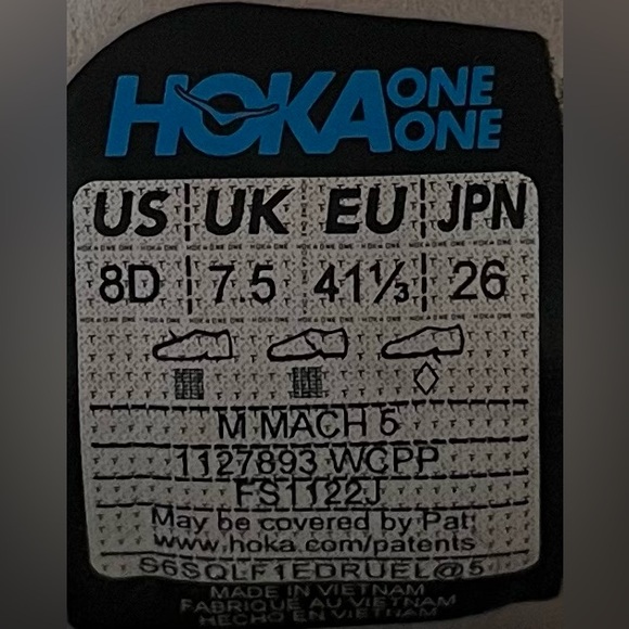 Hoka One One Mach 5 LIGHTWEIGHT Womens Sz 9 Running Shoes Sneakers White Copper - Picture 11 of 12